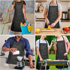 6pcs Polyester Apron Waterproof Adjustable Suspenders Apron