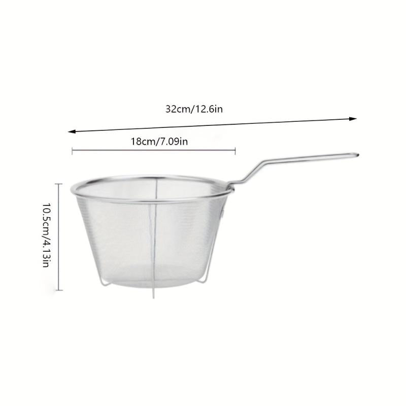 Stainless Steel Frying Basket Kitchen Steam Rinse Strain Fry Basket Strainer
