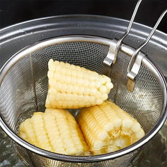 Stainless Steel Frying Basket Kitchen Steam Rinse Strain Fry Basket Strainer