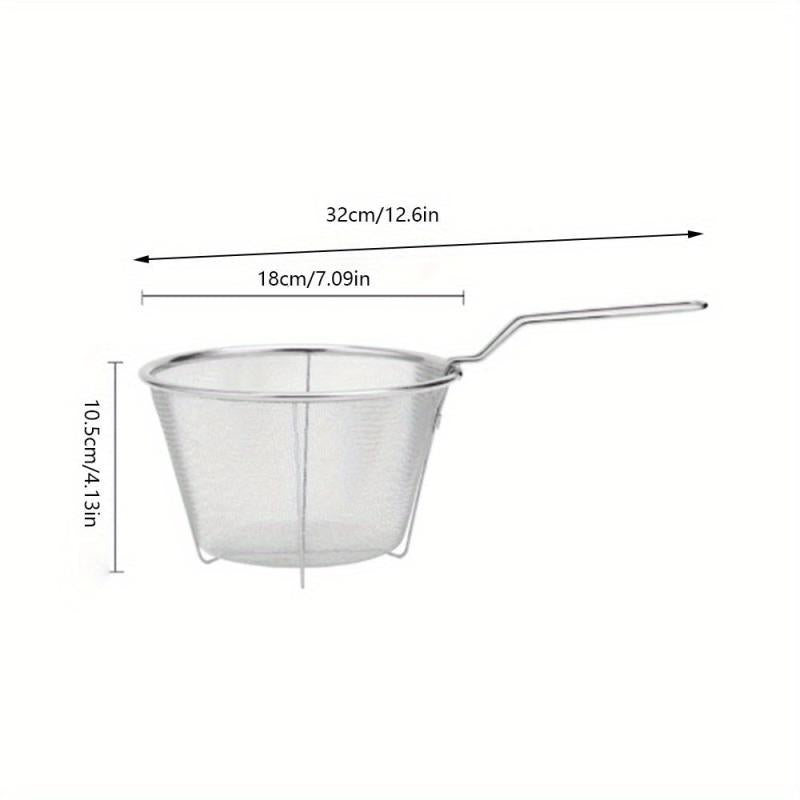 Stainless Steel Frying Basket Kitchen Steam Rinse Strain Fry Basket Strainer