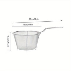 Stainless Steel Frying Basket Kitchen Steam Rinse Strain Fry Basket Strainer