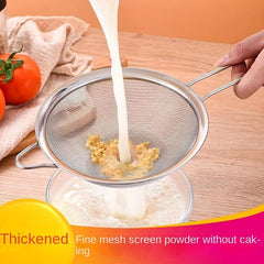 Stainless Steel Mesh Strainer with Sturdy Handle for Juicing, Soy Milk