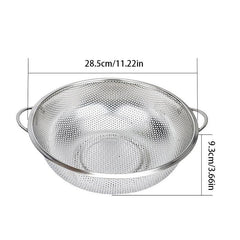 304 Stainless Steel Drain Basket Colander Kitchen Rice Washing Basin