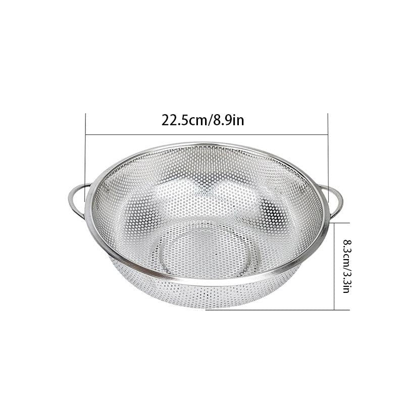 304 Stainless Steel Drain Basket Colander Kitchen Rice Washing Basin