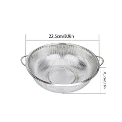 304 Stainless Steel Drain Basket Colander Kitchen Rice Washing Basin