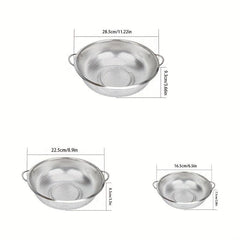 304 Stainless Steel Drain Basket Colander Kitchen Rice Washing Basin