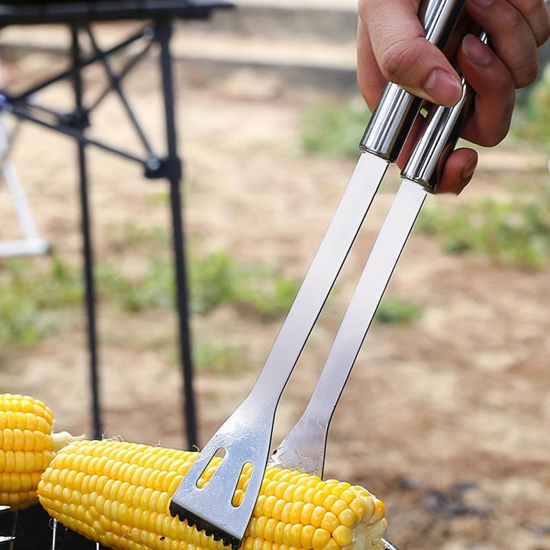 10pcs BBQ Grill Tool Set with Storage Bag, Skewers, Fork, Spatula, Tongs, Brush