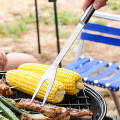 10pcs BBQ Grill Tool Set with Storage Bag, Skewers, Fork, Spatula, Tongs, Brush