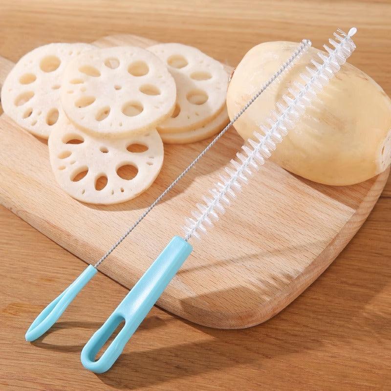 2pcs Lotus Root Washing Brush Piping Nozzle Brush Cleaning Bottle Brush
