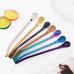 Detachable Stainless Steel Straw Colander for Straining & Storing
