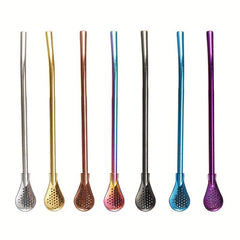 Detachable Stainless Steel Straw Colander for Straining & Storing