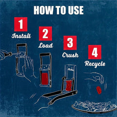 16 Oz Metal Can Crusher Wall Mounted Smasher for Recycling