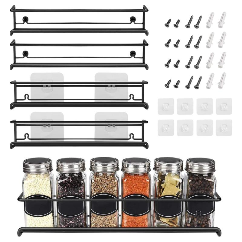 Spice Rack Organizer with Wall Sticker - Organize Your Spices Easily