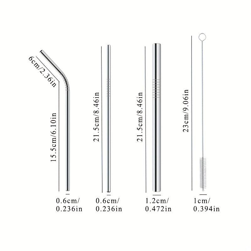 3pcs Stainless Steel Reusable Straws for Beverages