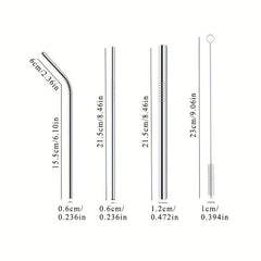 3pcs Stainless Steel Reusable Straws for Beverages