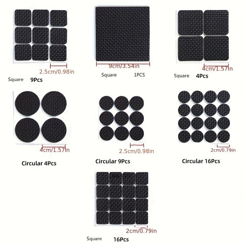 16pcs Anti-noise Non-slip Table Foot Pad Rubber Protector Pads