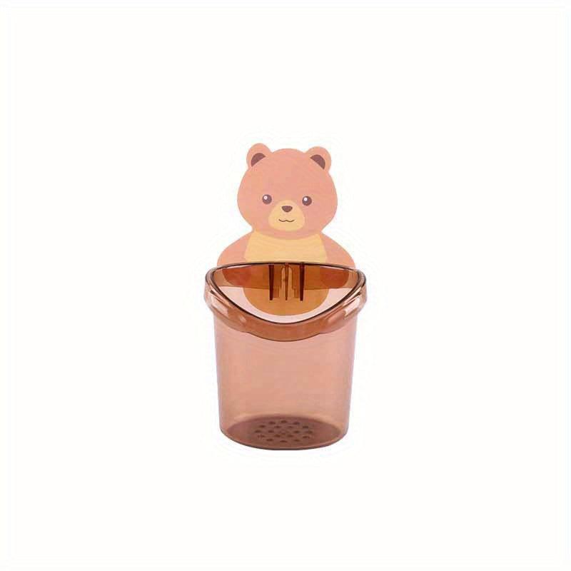 Bear Toothbrush Cup Holder Self Adhesive Cartoon Cup Rack