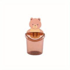 Bear Toothbrush Cup Holder Self Adhesive Cartoon Cup Rack
