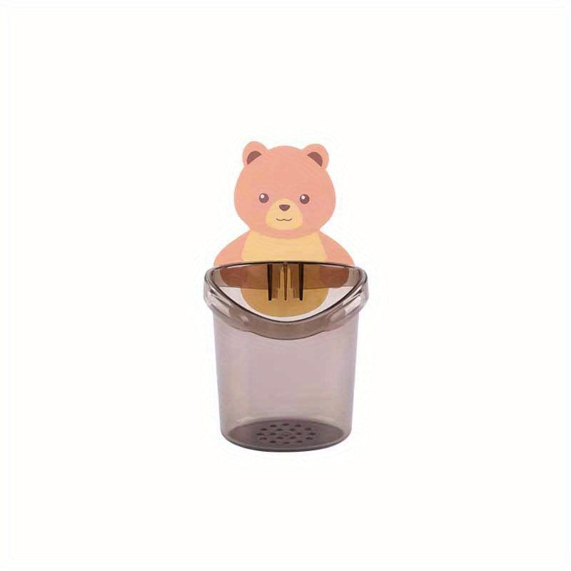 Bear Toothbrush Cup Holder Self Adhesive Cartoon Cup Rack