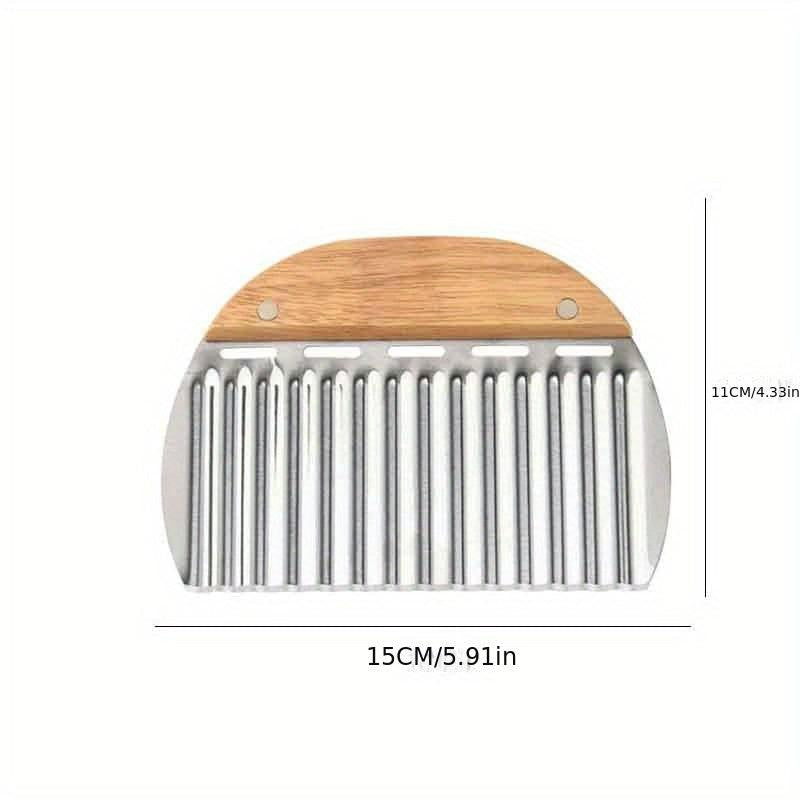 Crinkle Cutter Wavy Chopper Stainless Steel Safety Kitchen French Fry Chip Cutte