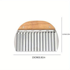 Crinkle Cutter Wavy Chopper Stainless Steel Safety Kitchen French Fry Chip Cutte