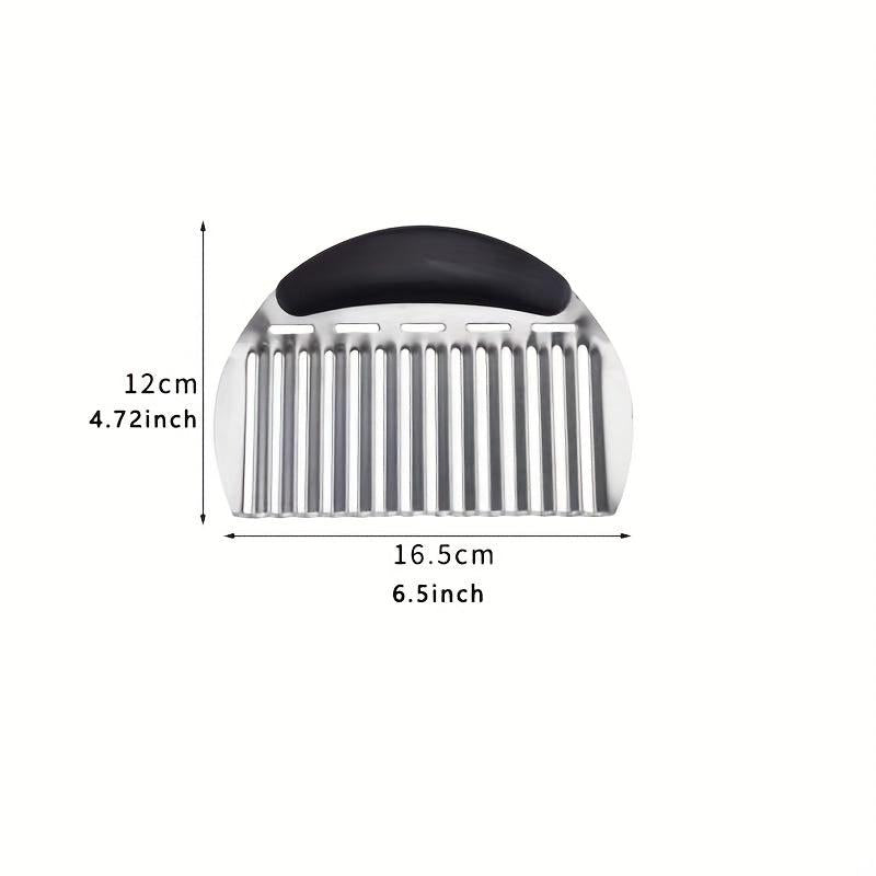 Crinkle Cutter Wavy Chopper Stainless Steel Safety Kitchen French Fry Chip Cutte