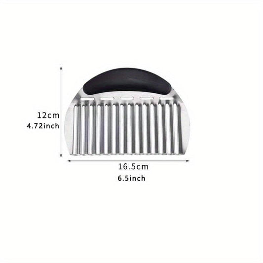 Crinkle Cutter Wavy Chopper Stainless Steel Safety Kitchen French Fry Chip Cutte