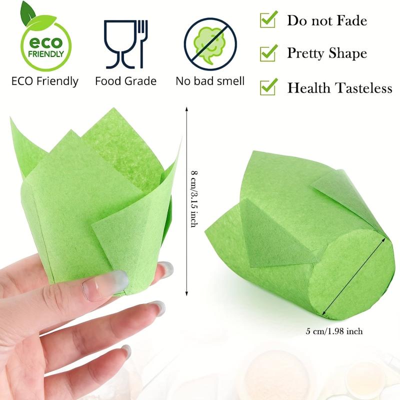 200pcs Tulip Cupcake Liners Baking Cups for Party Supplies