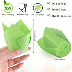 200pcs Tulip Cupcake Liners Baking Cups for Party Supplies