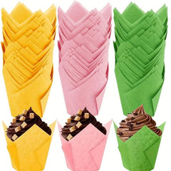 200pcs Tulip Cupcake Liners Baking Cups for Party Supplies