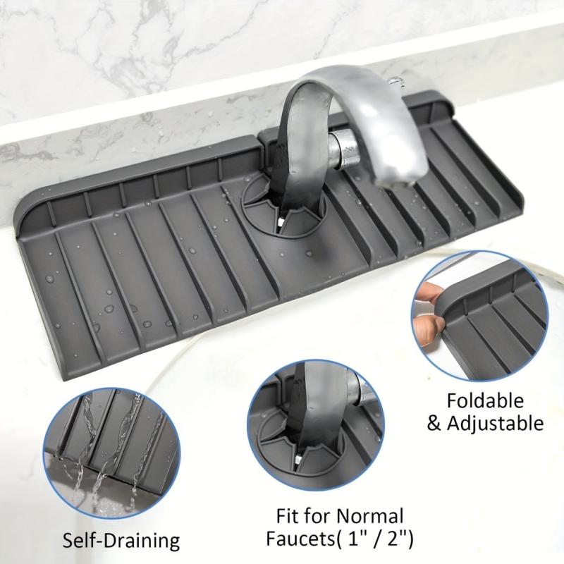 Plastic Placemat Faucet Drain Mat Kitchen Bathroom Non-slip