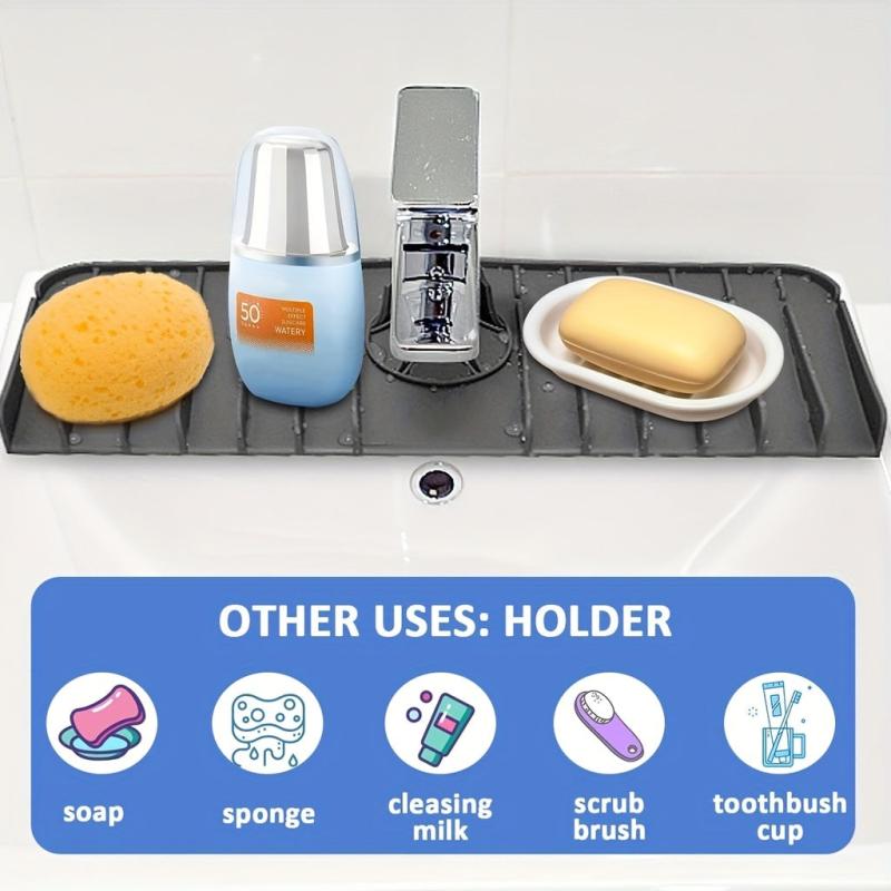 Plastic Placemat Faucet Drain Mat Kitchen Bathroom Non-slip