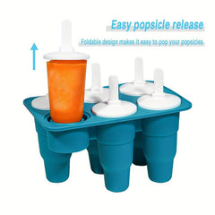 Collapsible Popsicles Mold Silicone Ice Pop Molds 2 Pack Easy Release