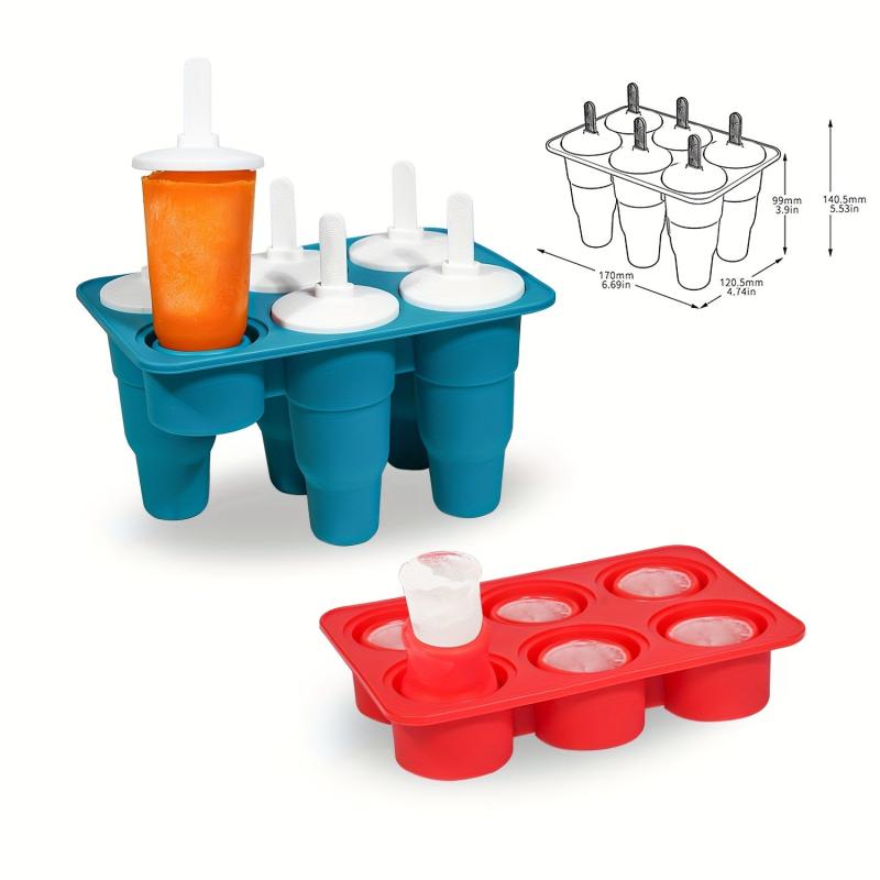Collapsible Popsicles Mold Silicone Ice Pop Molds 2 Pack Easy Release