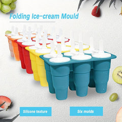 Collapsible Popsicles Mold Silicone Ice Pop Molds 2 Pack Easy Release