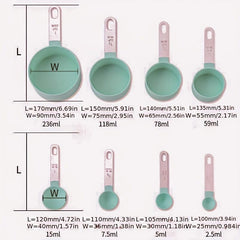 8pcs Measuring Cups & Spoons Set Stainless Multifunctional Spoo