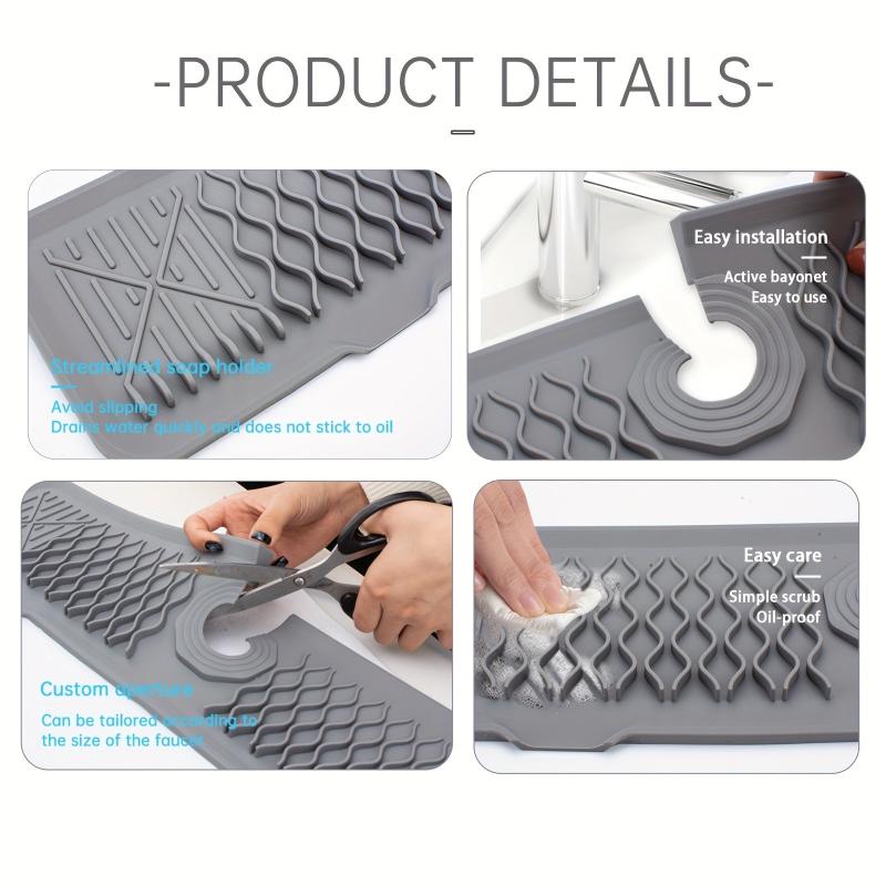 Silicone Faucet Water Catcher Mat Sink Draining Pad