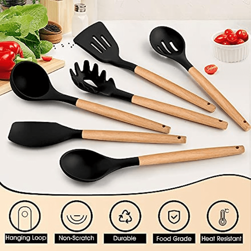 6pcs Non Stick Silicone Kitchen Utensil Set