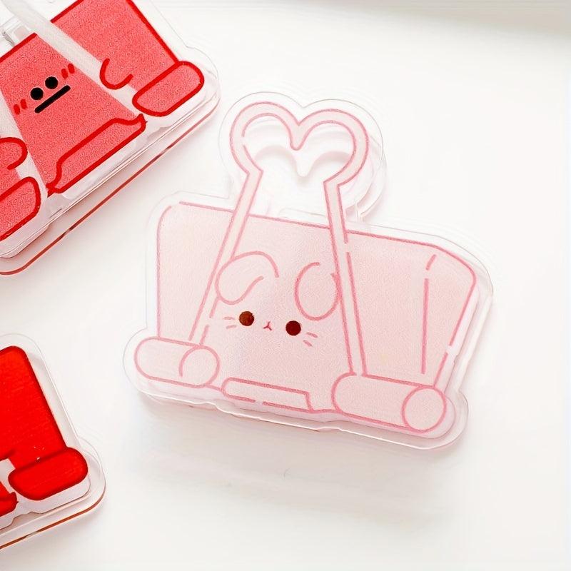3pcs Small Cheese Sticky Note Clips - Student File Clips