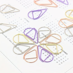 100pcs 500pcs Creative Metal Paper Clips Drop Shape Assorted Colors