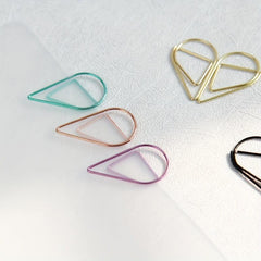 100pcs 500pcs Creative Metal Paper Clips Drop Shape Assorted Colors