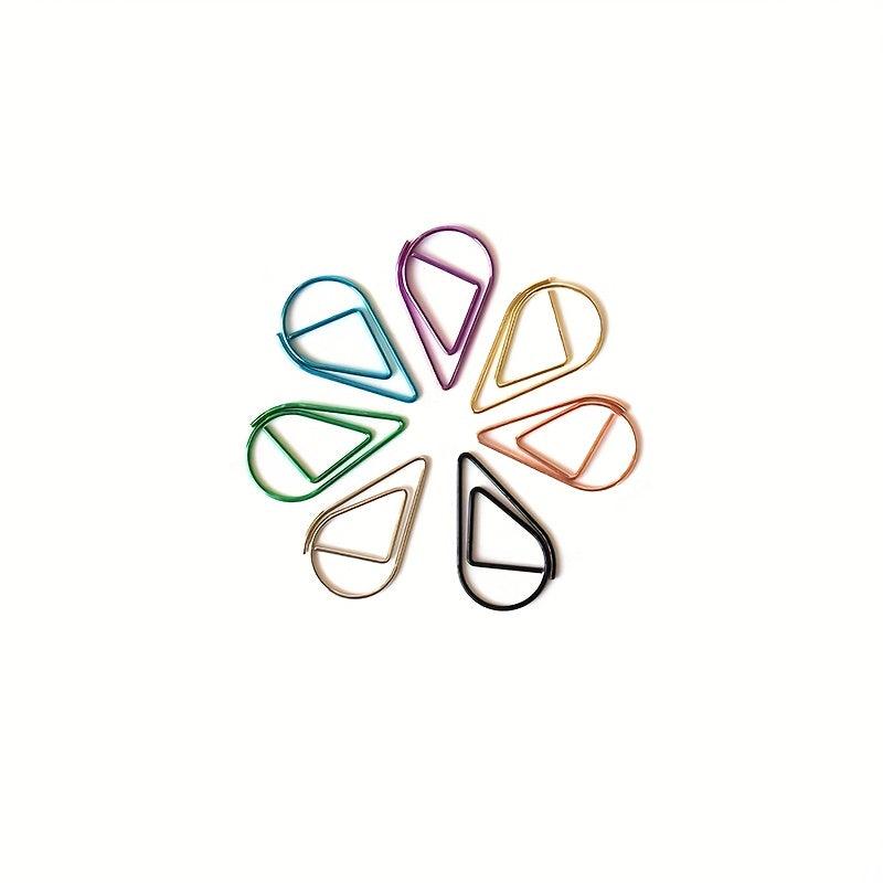 100pcs 500pcs Creative Metal Paper Clips Drop Shape Assorted Colors