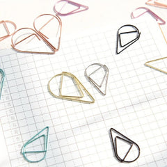 100pcs 500pcs Creative Metal Paper Clips Drop Shape Assorted Colors