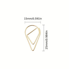 100pcs 500pcs Creative Metal Paper Clips Drop Shape Assorted Colors