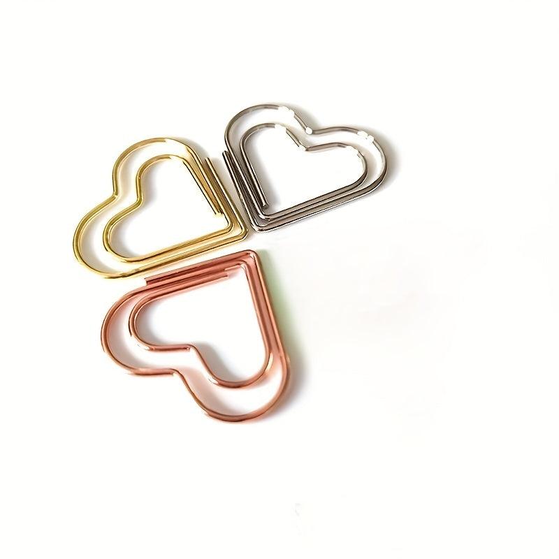 30pcs Metal Paper Clips Bookmarks Office School Stationery Random Colors