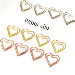 30pcs Metal Paper Clips Bookmarks Office School Stationery Random Colors