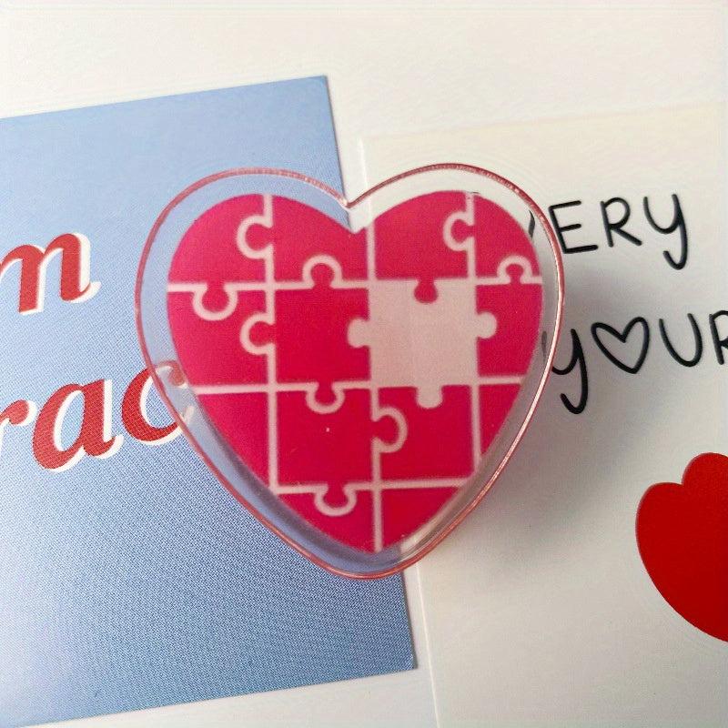 American Retro Clip Acrylic Girl Heart Stationery Love Clip