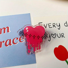American Retro Clip Acrylic Girl Heart Stationery Love Clip