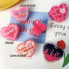 American Retro Clip Acrylic Girl Heart Stationery Love Clip