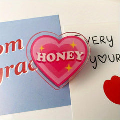 American Retro Clip Acrylic Girl Heart Stationery Love Clip